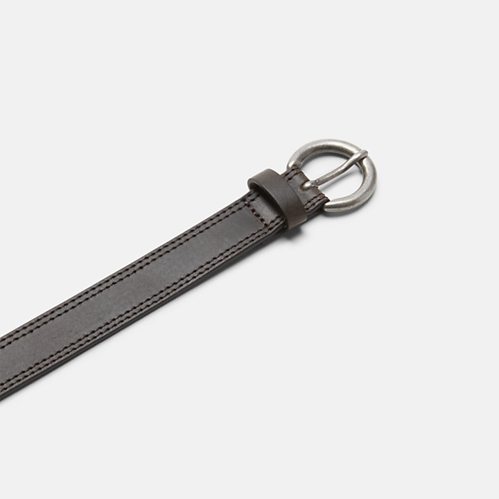 Cinturón reversible de 25 mm/1 in con hebilla ovalada para mujer en marrón-
