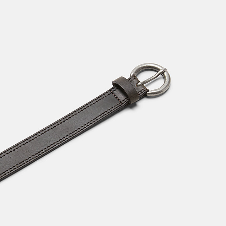 Cinturón reversible de 25 mm/1 in con hebilla ovalada para mujer en marrón