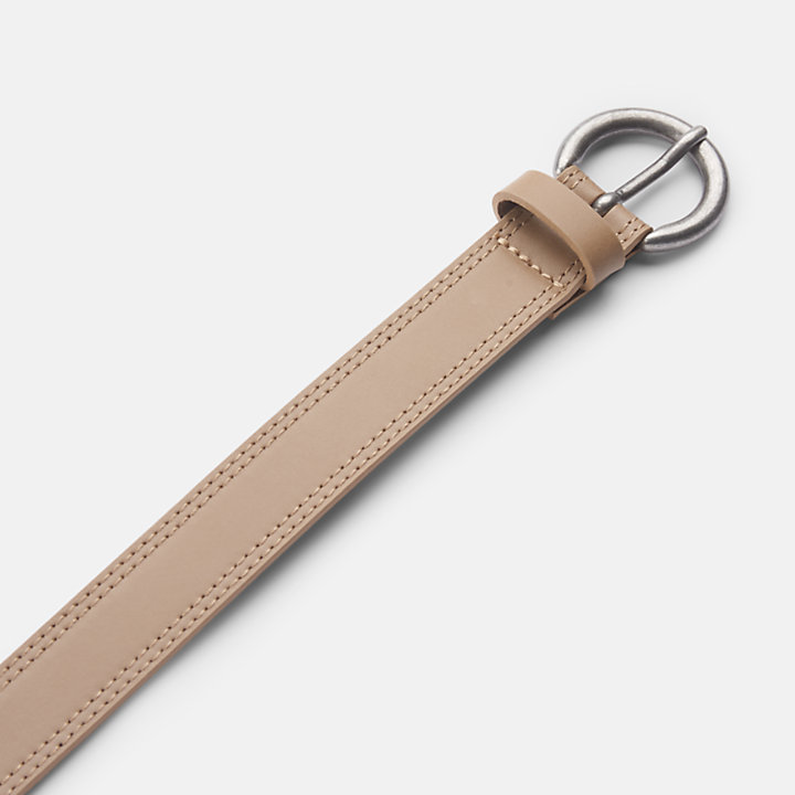 Cinturón reversible de 25 mm/1 in con hebilla ovalada para mujer en marrón claro-