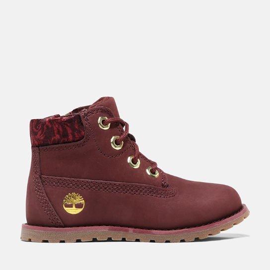 Pokey Pine 6 Inch Side-zip Boot for Toddler in Burgundy | Timberland
