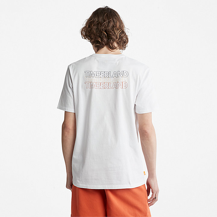 Outdoor Heritage T-Shirt mit mehrschichtigem Logo für Herren in Weiß