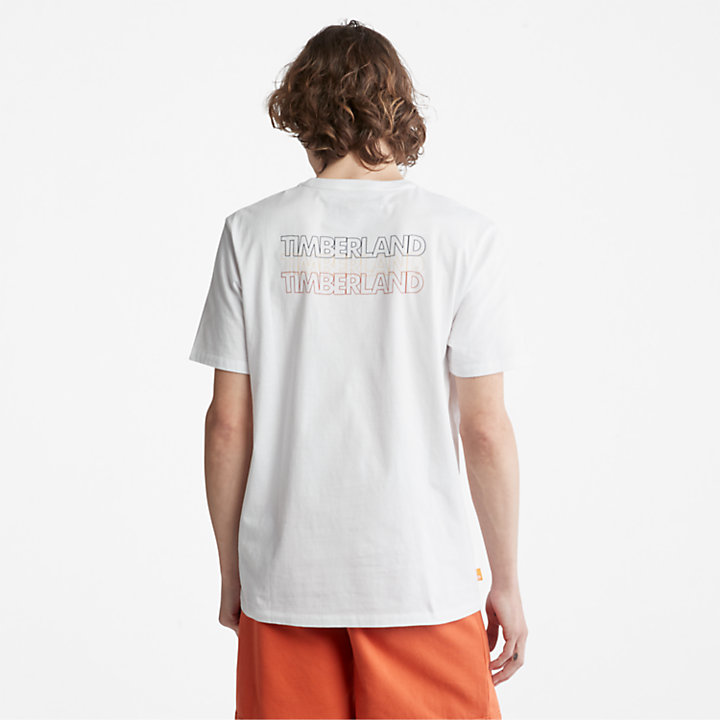 Camiseta con Logotipo Apilado Outdoor Heritage para Hombre en blanco-