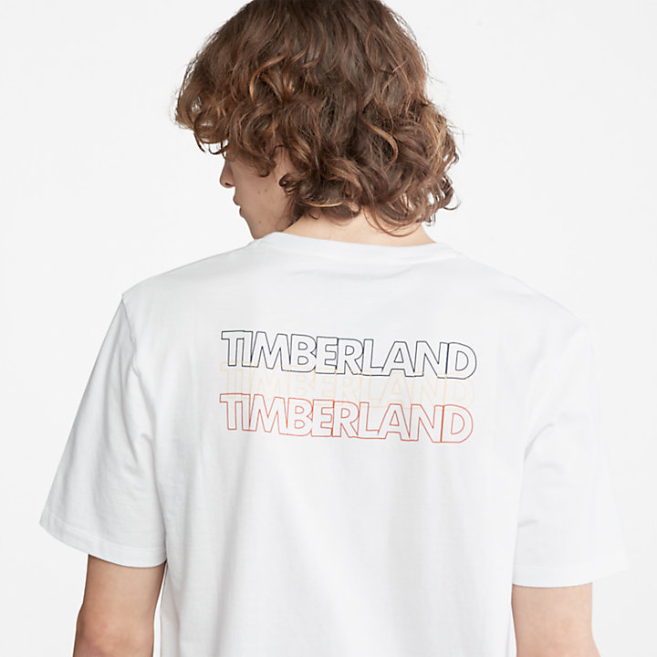 Outdoor Heritage T-Shirt mit mehrschichtigem Logo für Herren in Weiß-