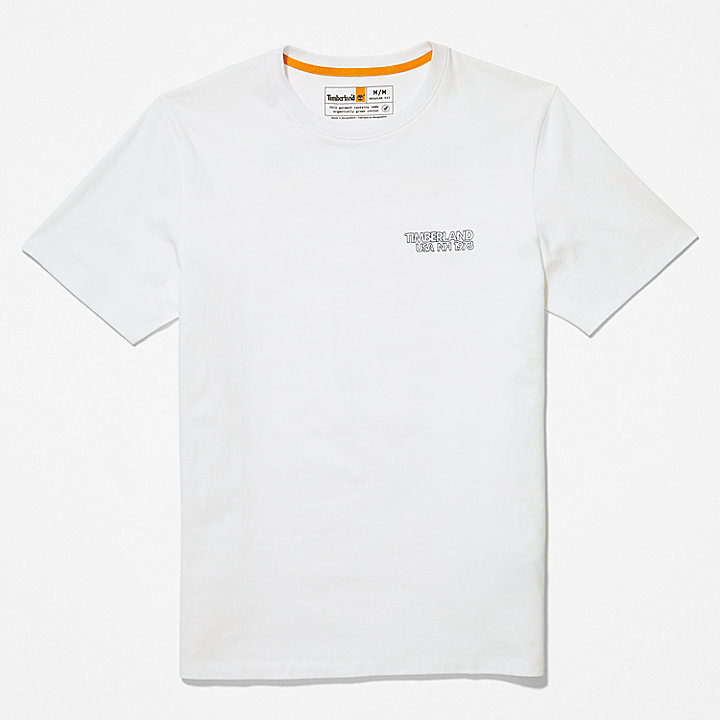 Outdoor Heritage T-shirt met Gelaagd Logo voor heren in wit