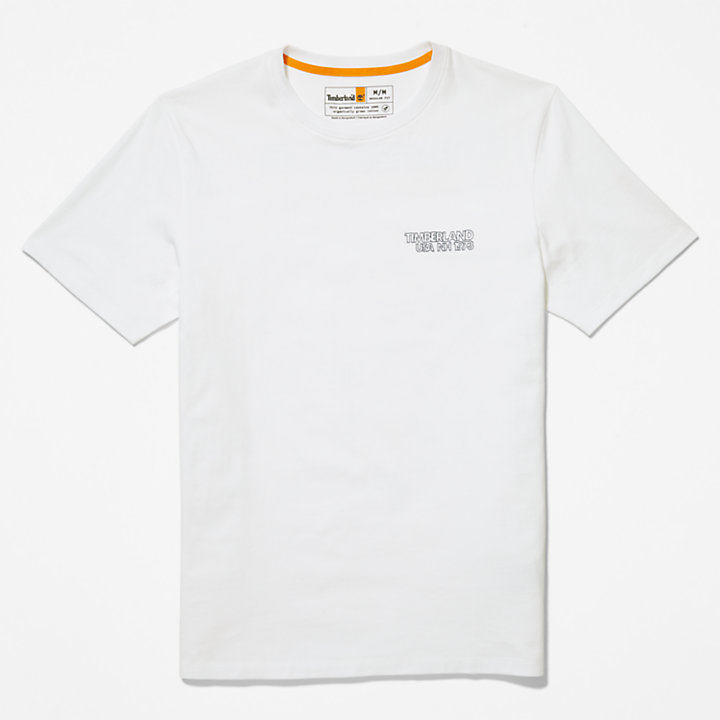 Outdoor Heritage T-shirt met Gelaagd Logo voor heren in wit-