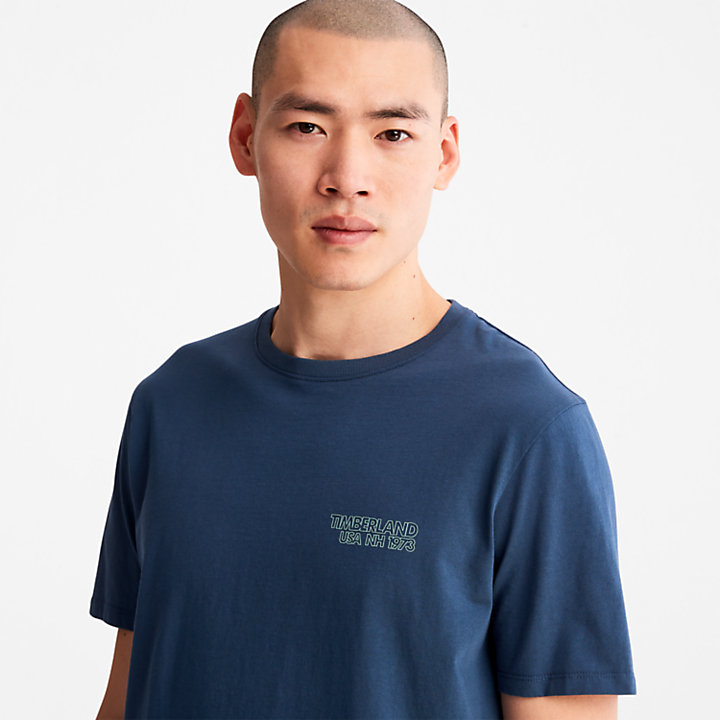 T-shirt da Uomo Outdoor Heritage Stacked-Logo in blu-