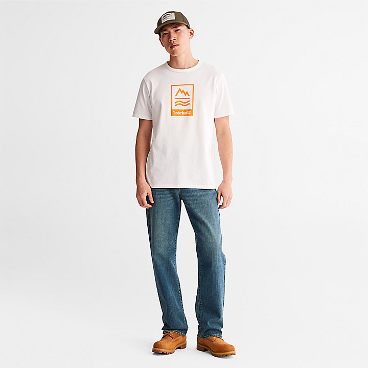 Mountains-to-Rivers T-Shirt for Men in White