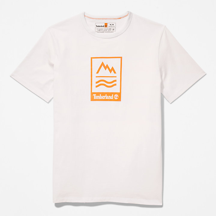 Mountains-to-Rivers T-Shirt for Men in White-