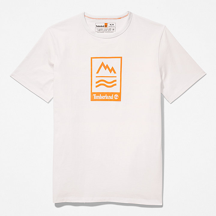 T-shirt Mountains-to-Rivers pour homme en blanc