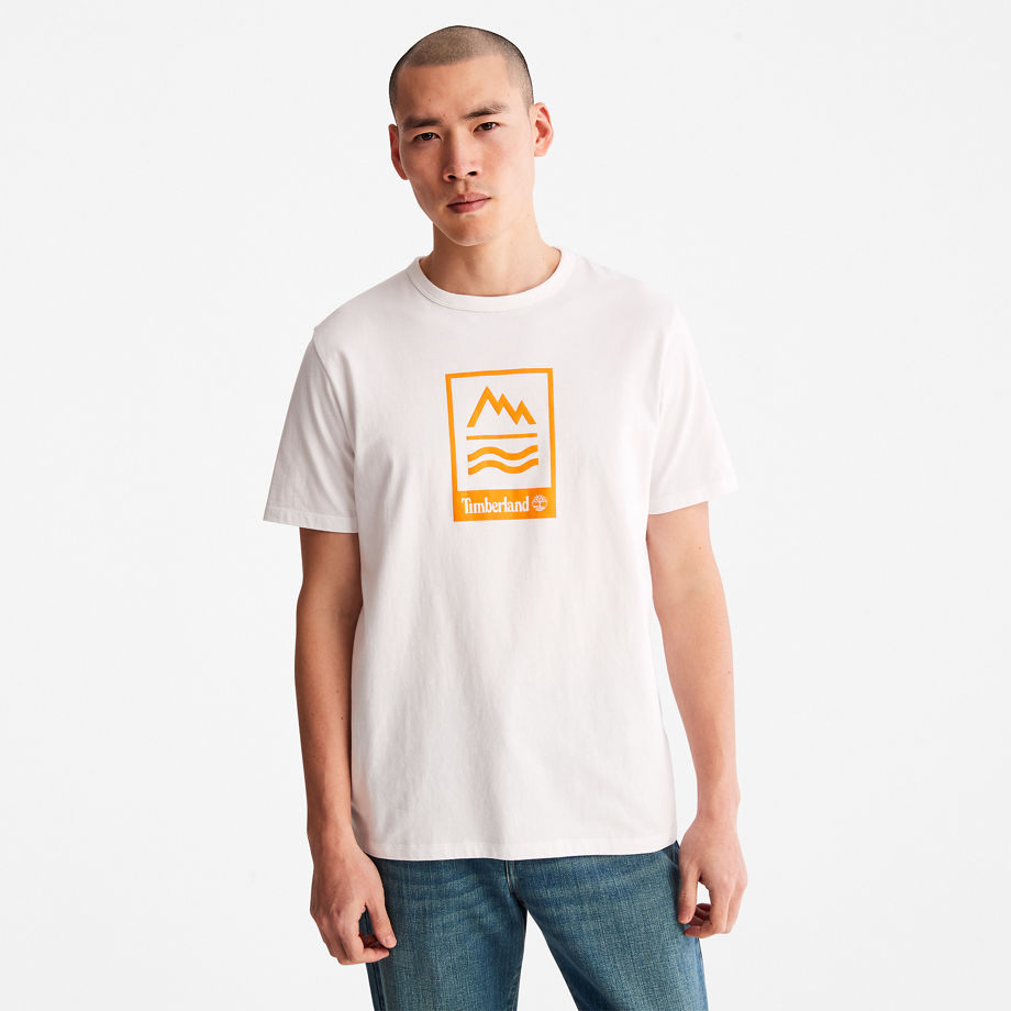 Timberland Mountains-to-rivers T-shirt For Men In White White, Size S