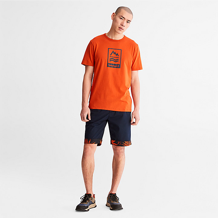 T-shirt Mountains-to-Rivers pour homme en orange