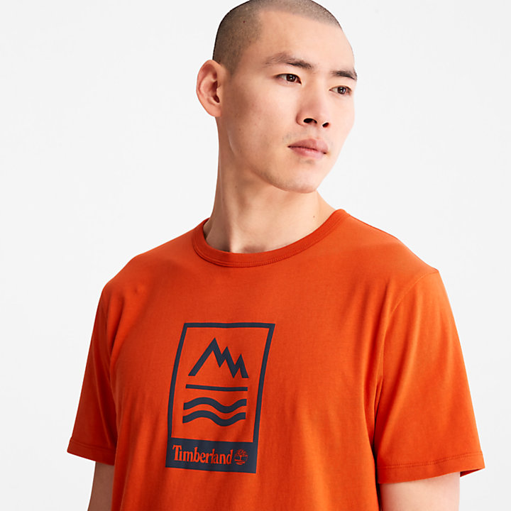 Camiseta Mountains-to-Rivers para Hombre en naranja-