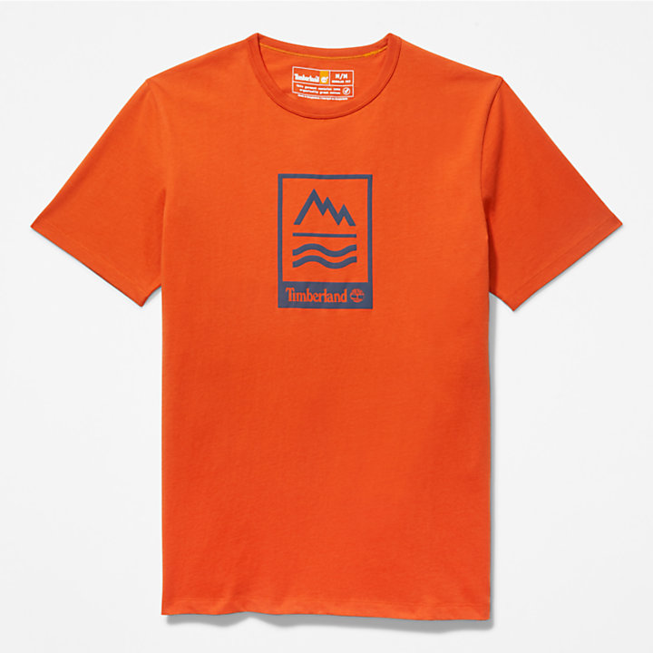 Mountains-to-Rivers T-Shirt for Men in Orange-