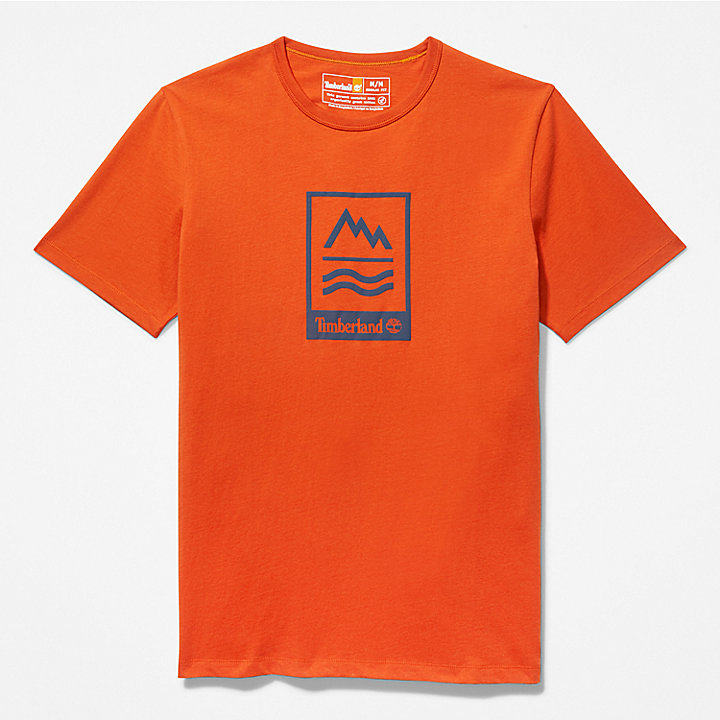 Mountains-to-Rivers T-Shirt for Men in Orange