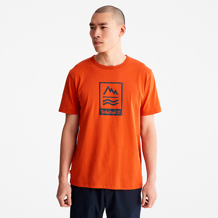 Mountains-to-Rivers T-Shirt for Men in Orange-