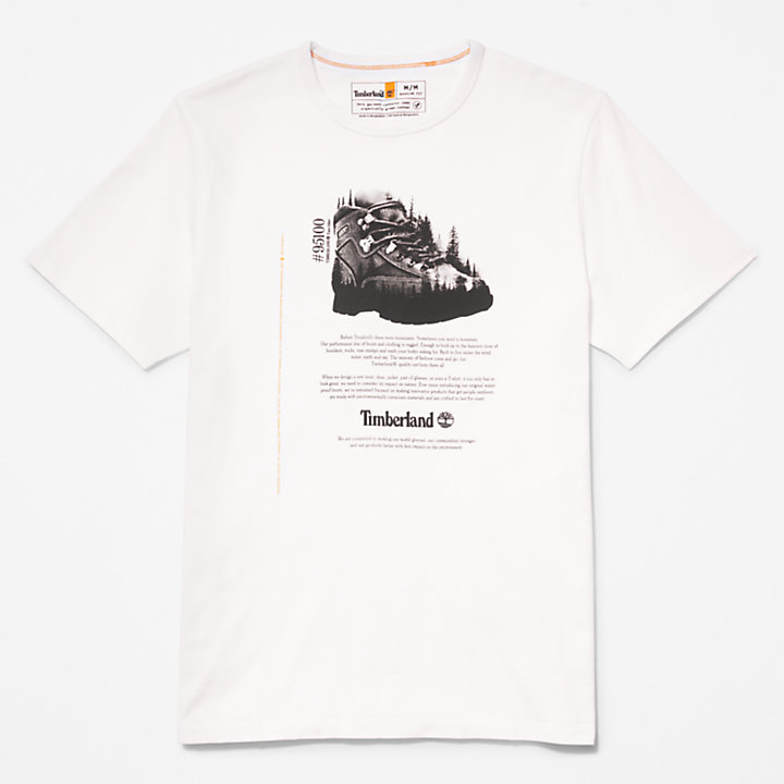 Outdoor Heritage Graphic T-shirt voor heren in wit-