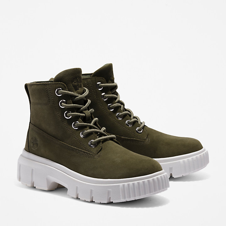 Greyfield Leather Boot for Women in Green-