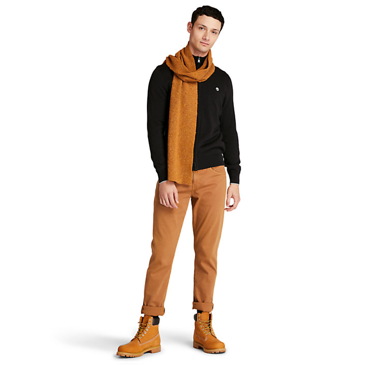 Pine Island Ribbed Scarf for Men in Yellow-