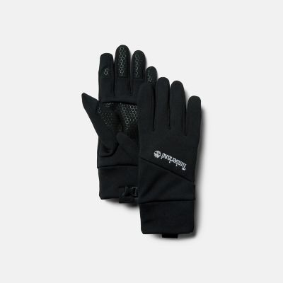 Timberland Colour-block Stretch Fleece Gloves For Men In Black Black