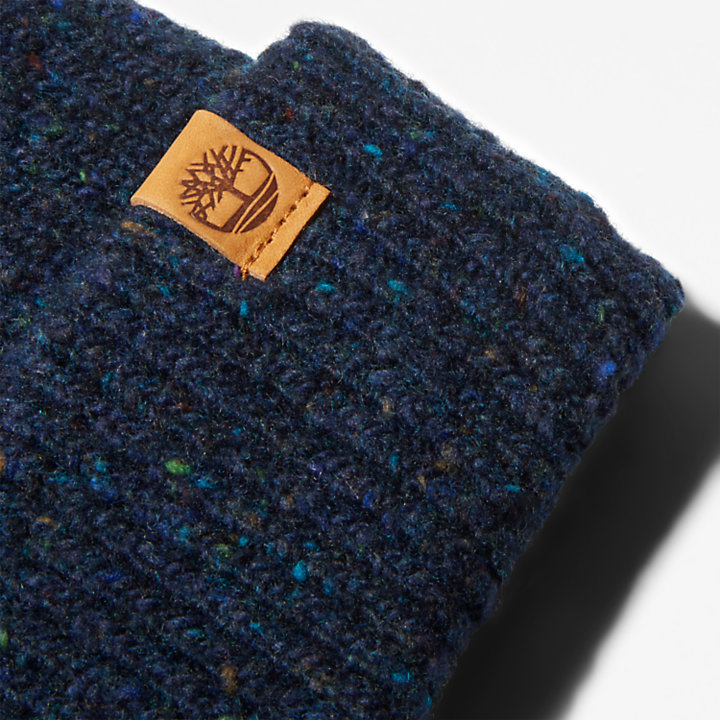 Pine Island Donegal Bobble Beanie for Women in Navy-