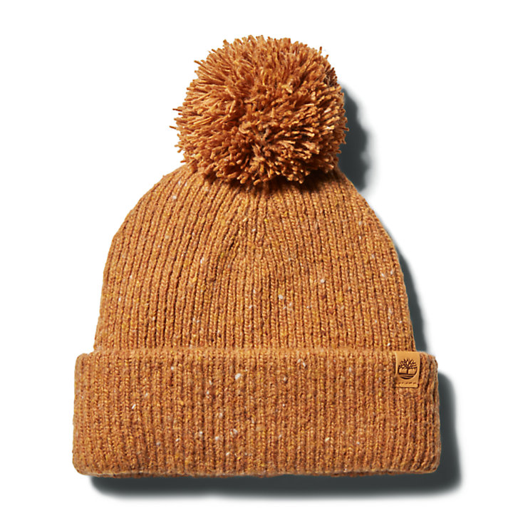 Pine Island Donegal Bobble Beanie for Women in Yellow-