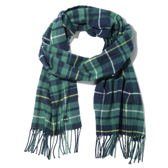 Check Scarf with Gift Box for Men in Green | Timberland