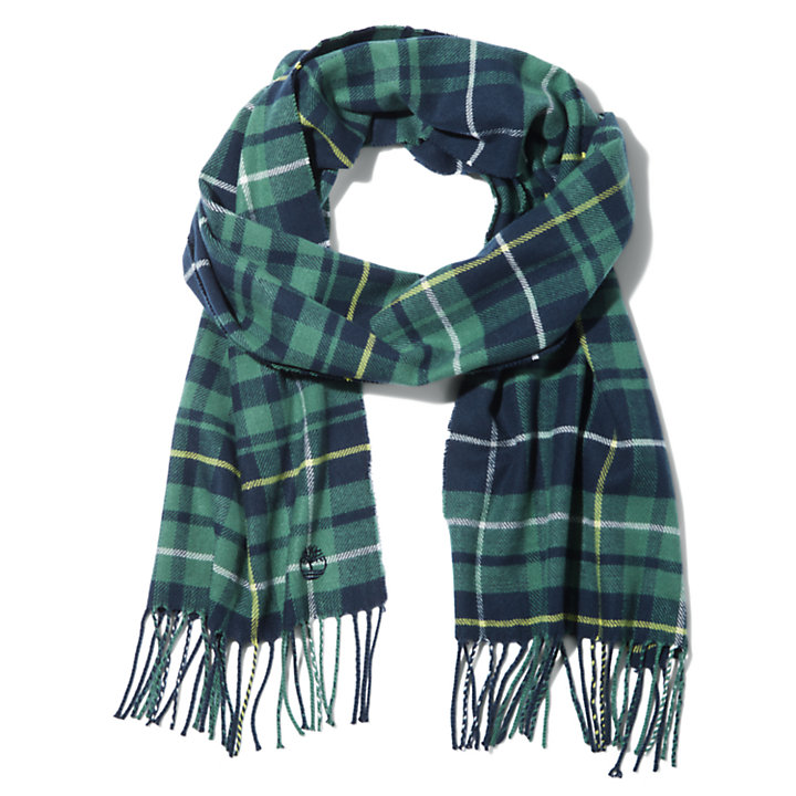 Check Scarf with Gift Box for Men in Green-