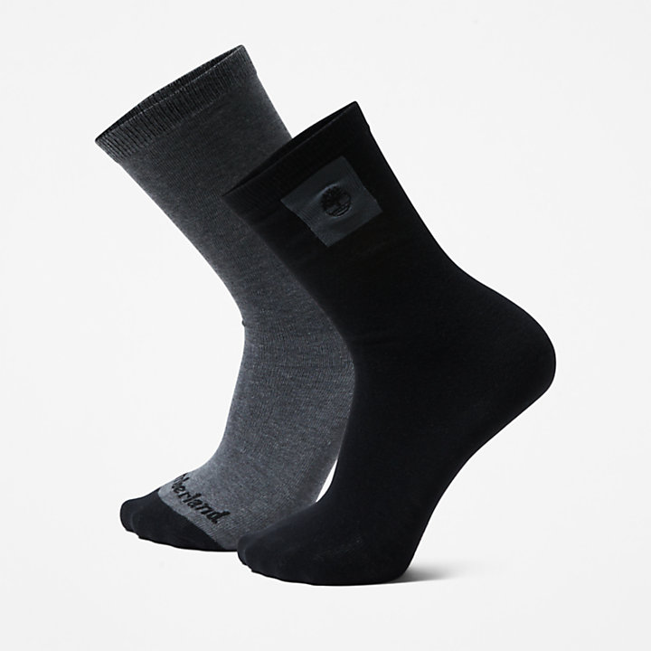 2-Pack Crew Socks for Men in Black-