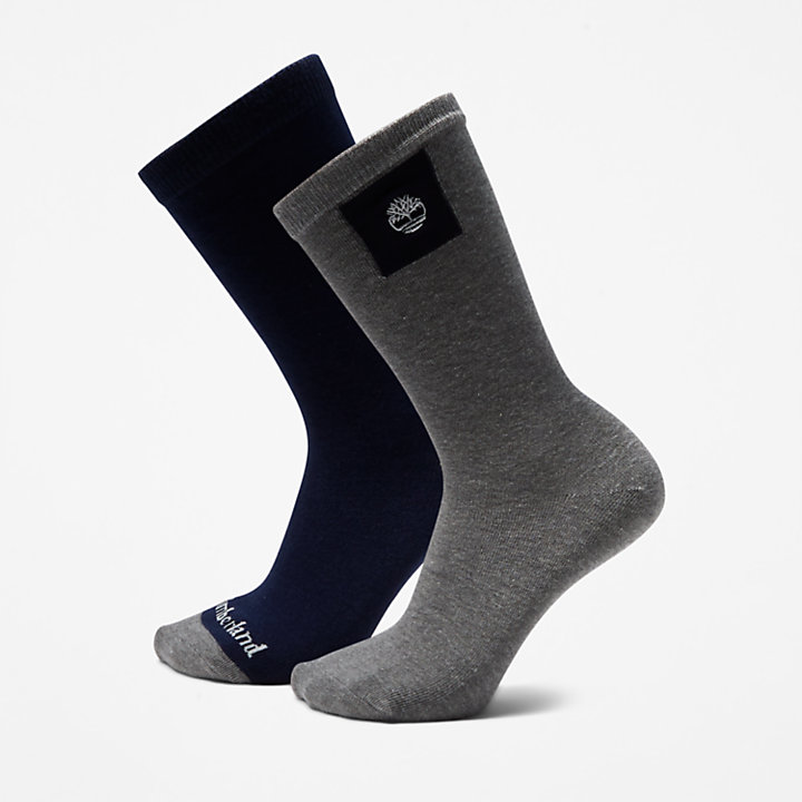 2-Pack Crew Socks for Men in Grey-
