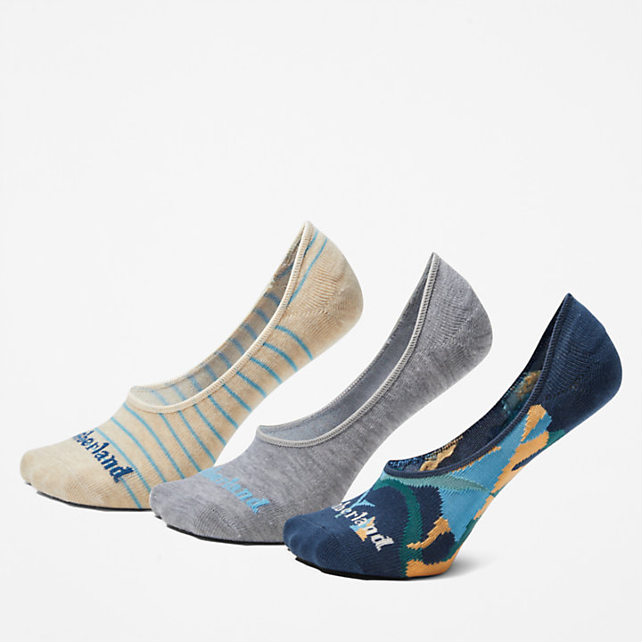 3 paires de chaussettes Tropics invisibles pour femme en bleu-