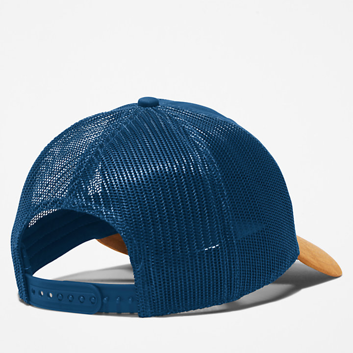 Trucker Hat with a Faux-suede Brim for Men in Blue-