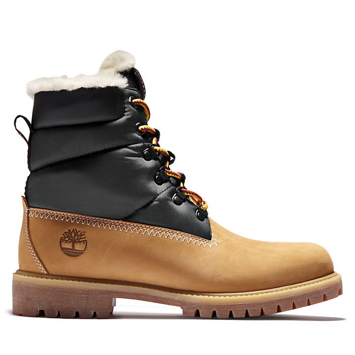 Heritage Faux Fur Puffer Boot for Men in Yellow | Timberland