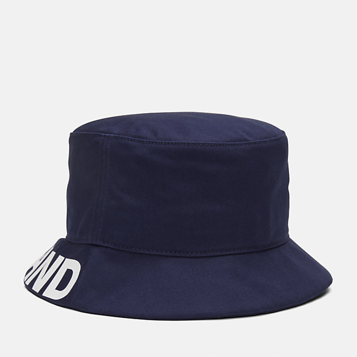 Text Logo Bucket Hat for Men in Navy-