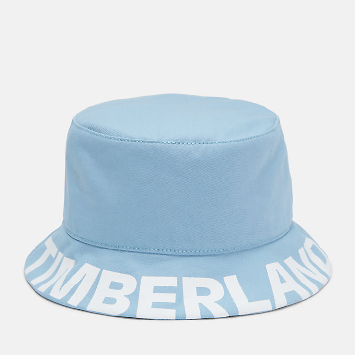 Text Logo Bucket Hat for Men in Blue-