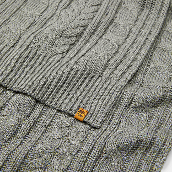 Prescott Park Cabled Scarf for Women in Light Grey