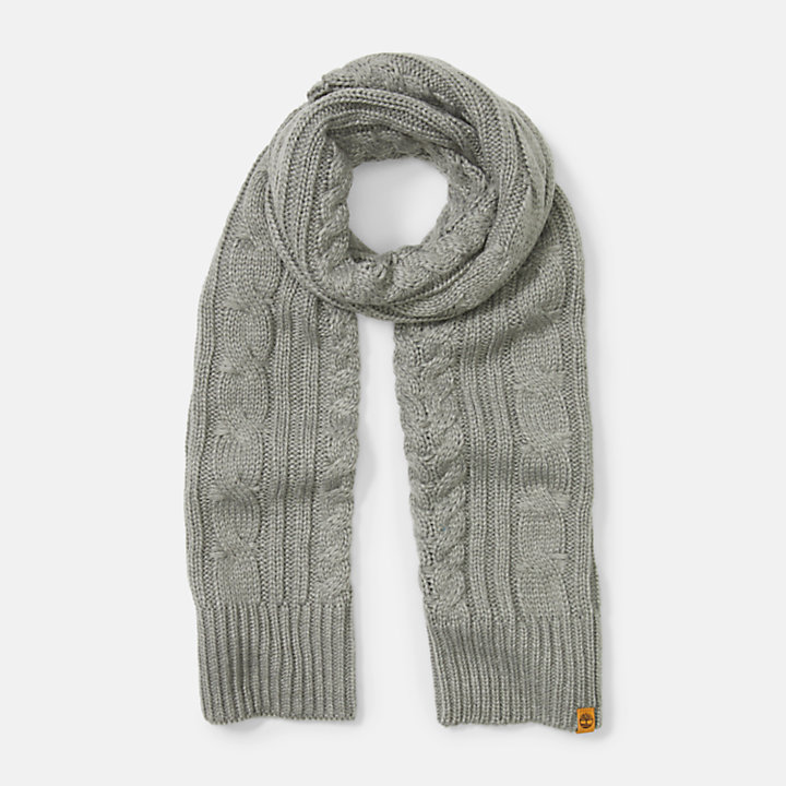Prescott Park Cabled Scarf for Women in Light Grey-