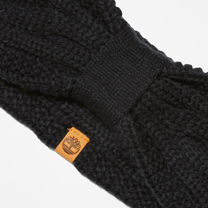 Bandeau en tricot torsadé Prescott Park pour femme en noir-