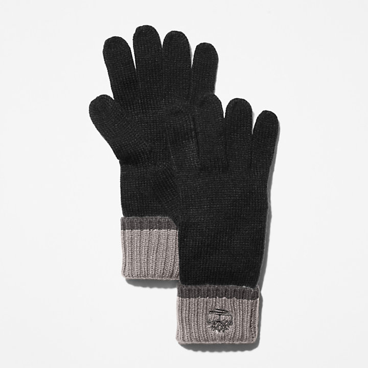 Set de gorro y guantes unisex en caja de regalo en color negro-