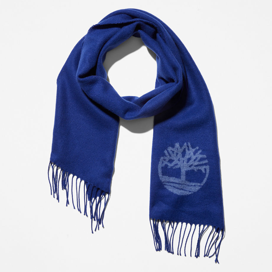 Timberland Jacquard Sjaal Met Logo Voor Heren In Blauw Donkerblauw