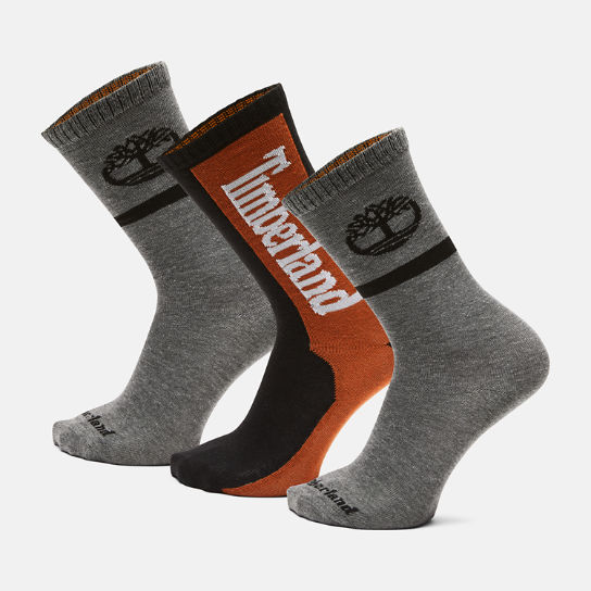 Pack de regalo con 3 pares de calcetines gráficos en color negro | Timberland