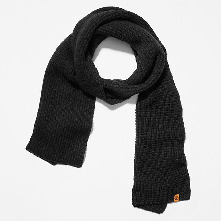 Pine Grove Textured Scarf for Men in Black-