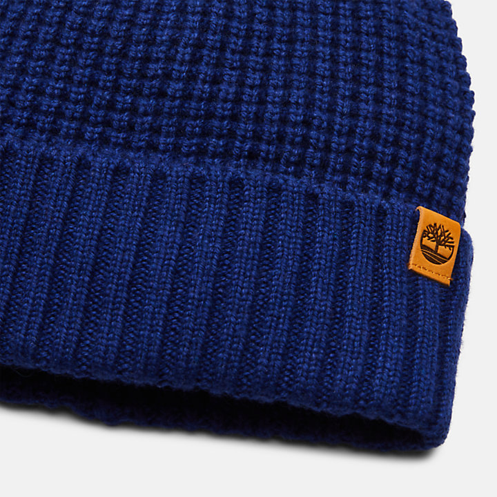 Pine Grove Cashmere-Blend Beanie for Men in Blue-