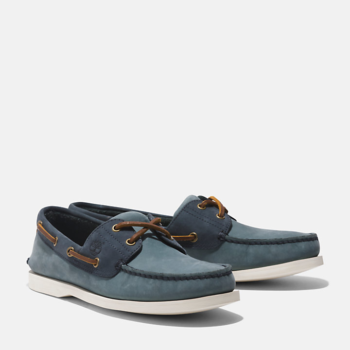 Classic Leather Boat Shoe for Men in Medium Blue-
