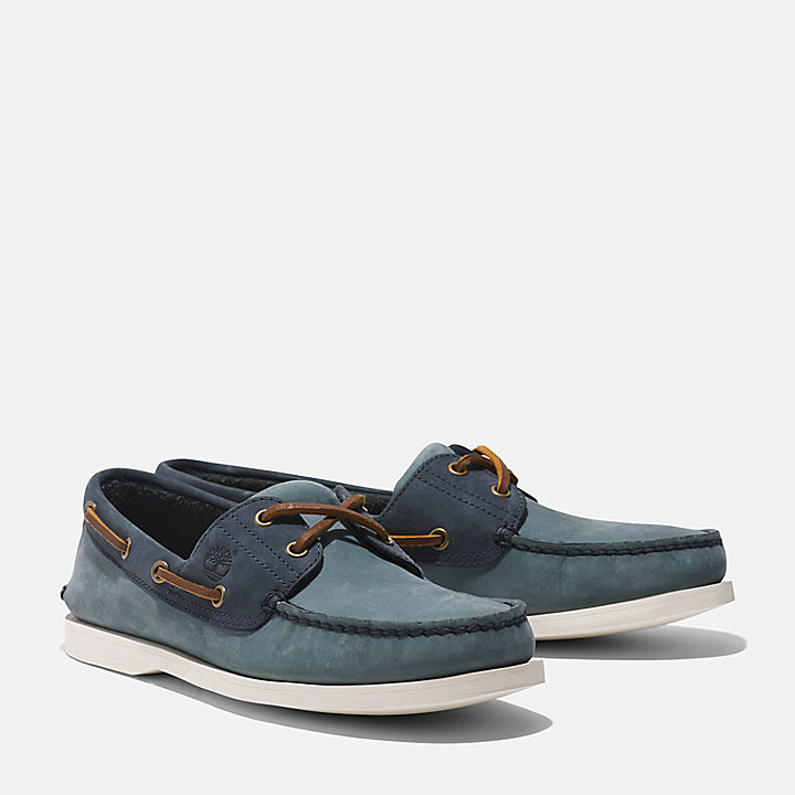 Classic Leather Boat Shoe for Men in Medium Blue