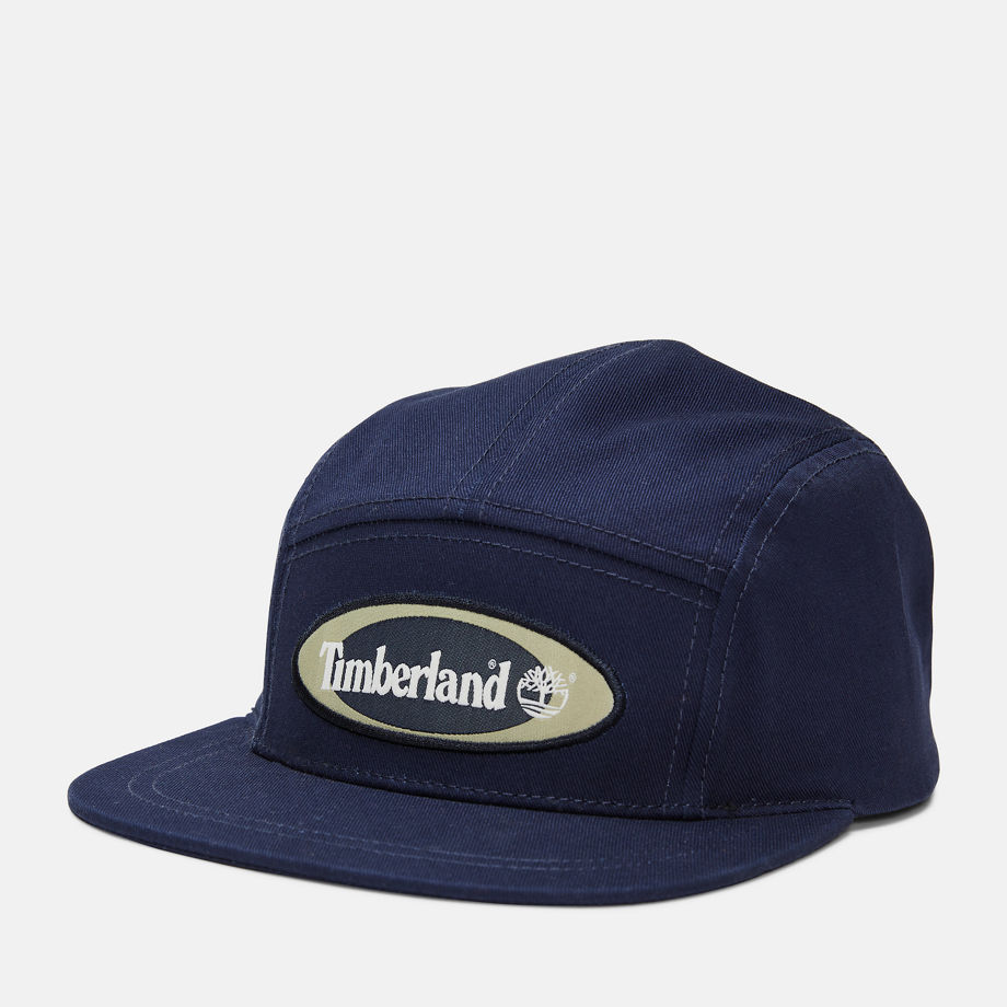 Timberland Admiral Cap With Globe Patch In Navy Navy Unisex