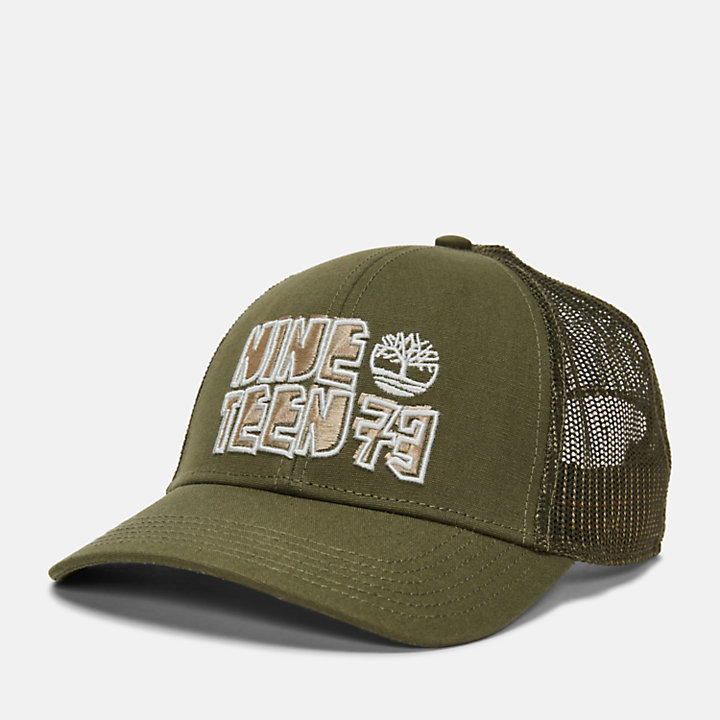 Summer Trucker Hat in Dark Green-