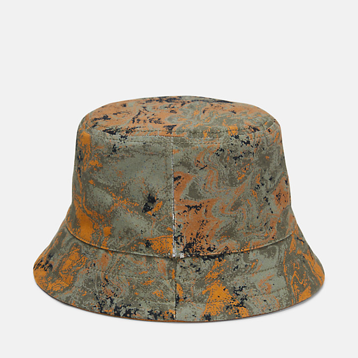Shell Sunset Reversible Psychedelic Print Bucket Hat in Green-