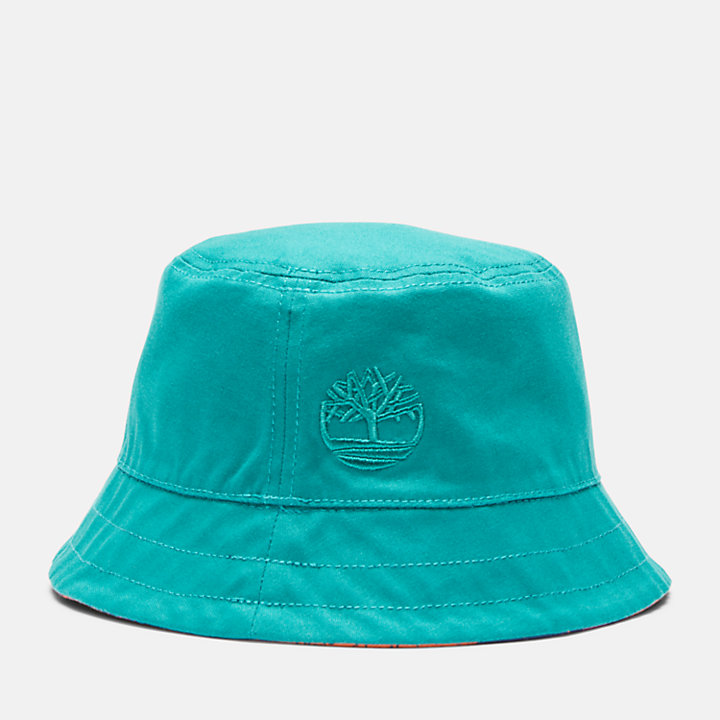 Shell Sunset Reversible Psychedelic Print Bucket Hat in Green-