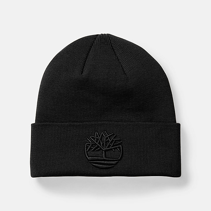 All Gender Tonal 3D Embroidery Beanie in Black