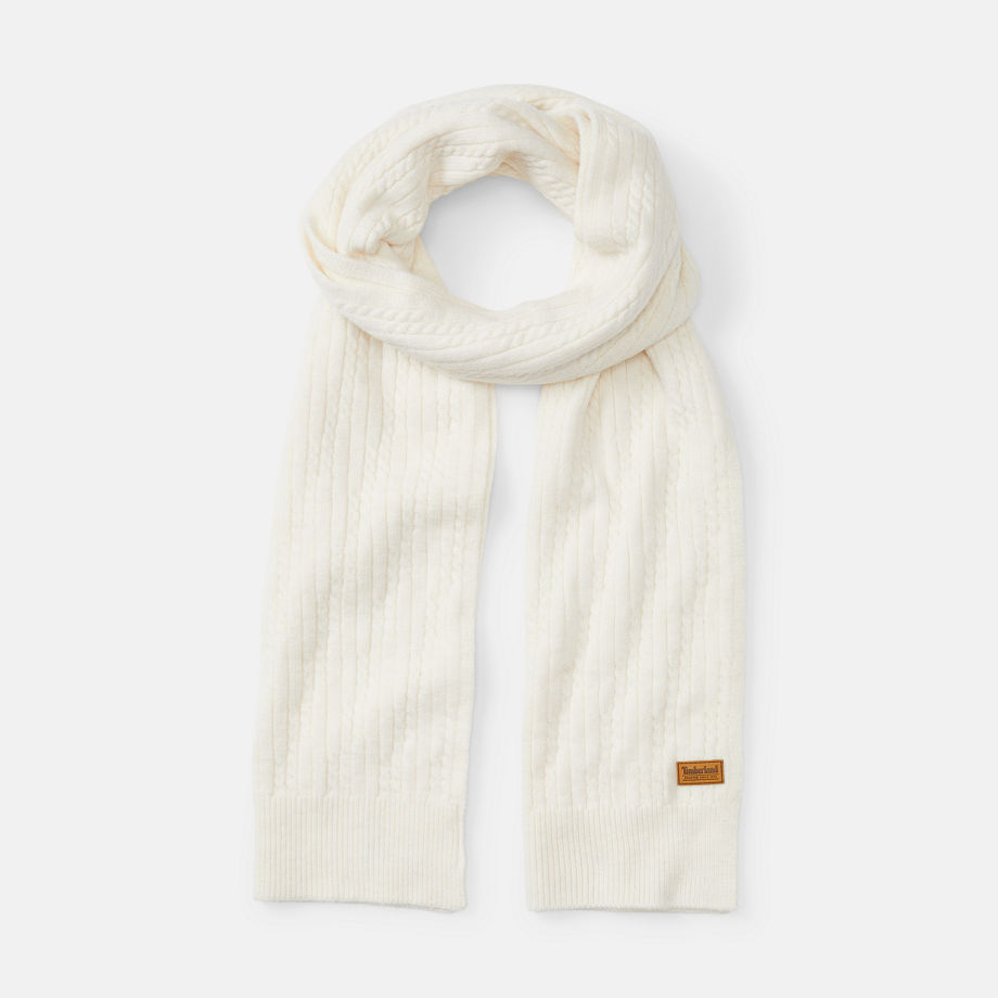 Timberland Gradation Cable-knit Scarf For Women In White White, Size ONE